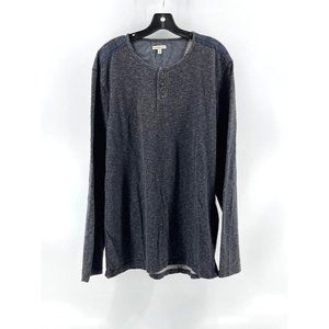 Calvin Klein Jeans Men's Gray Long Sleeve 1/4 Button Henley Shirt Size 2XL